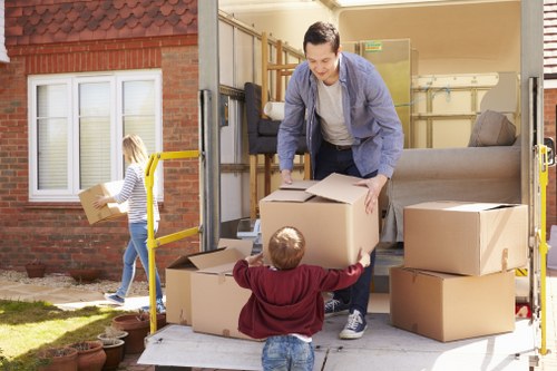 Man and van removals team preparing a local move in Merton