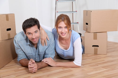 Careful loading of boxes and furniture for a home move
